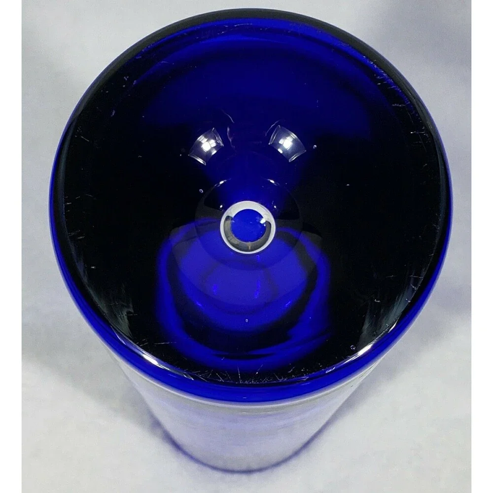 STUNNING Colbalt Blue ~ Beautiful Krosno Vase ~ Poland.  Hand Blown, Bubble!